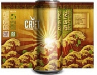 A can of beer with a yellow label

Description automatically generated